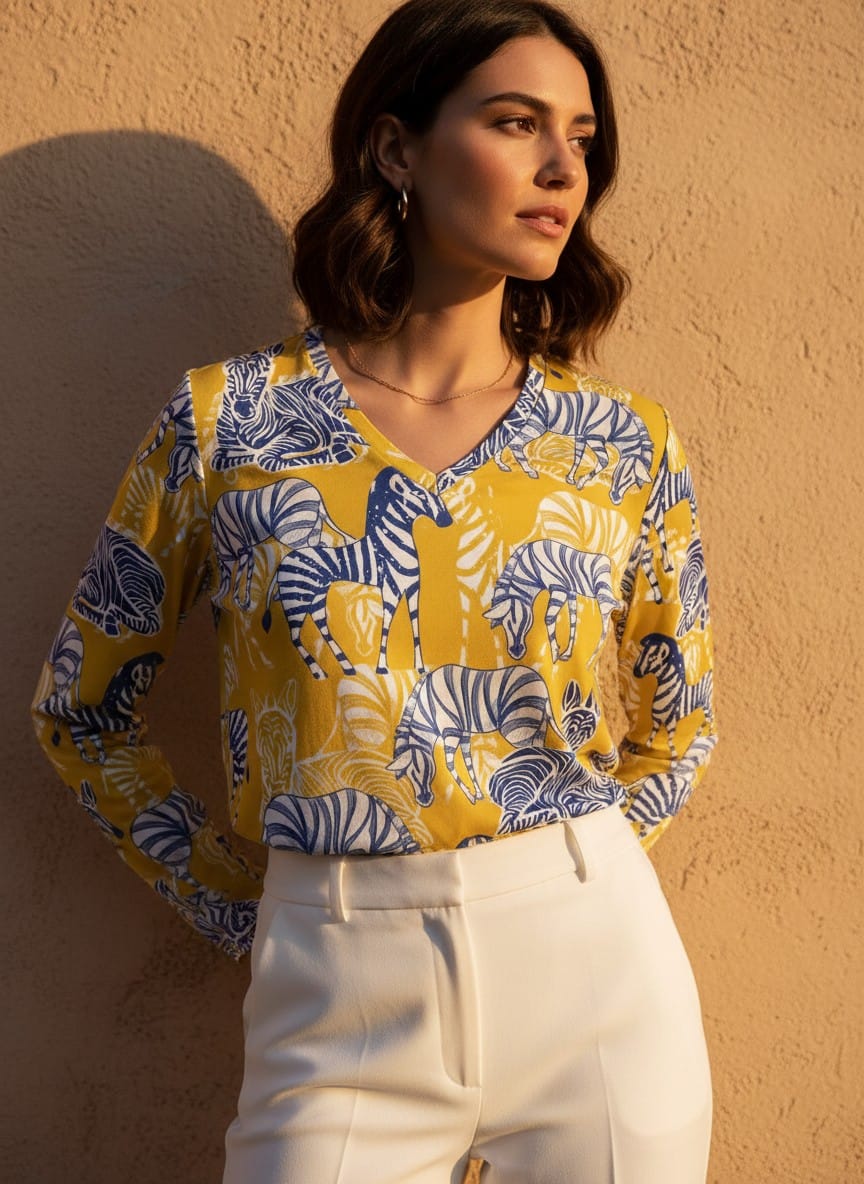 The Everyday V-Neck in Golden Savanna