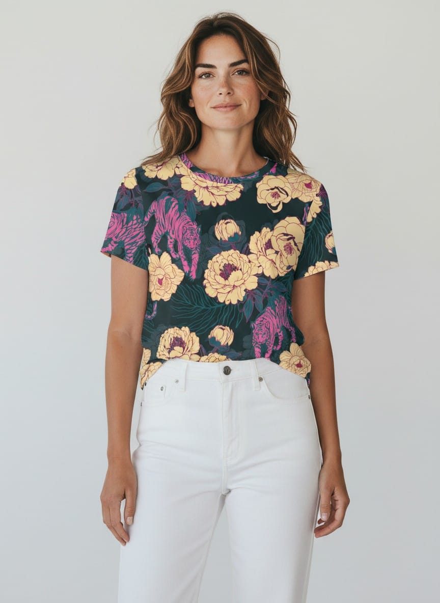 The Everyday Bloom Tee in Midnight Menagerie