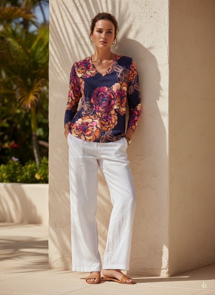 The Everyday V-Neck in Velvet Peony