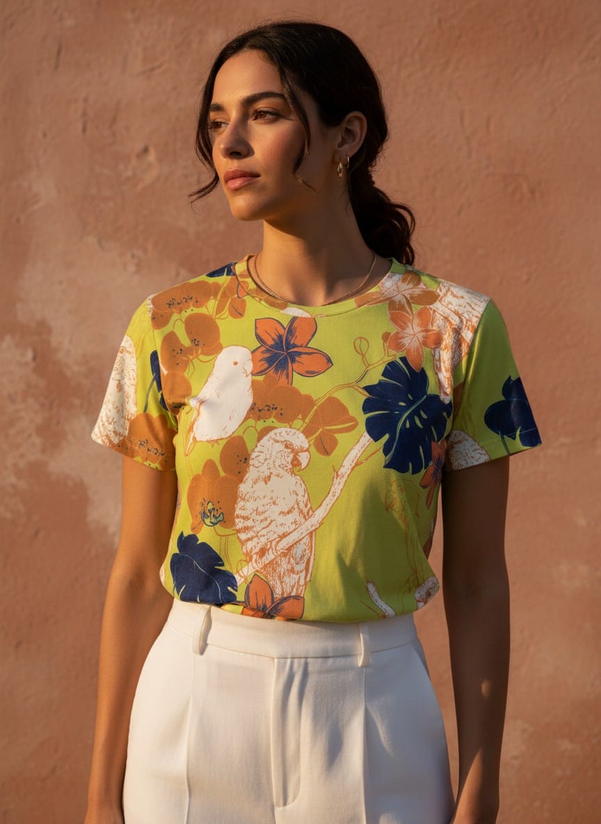 The Everyday Bloom Tee in Canary Grove