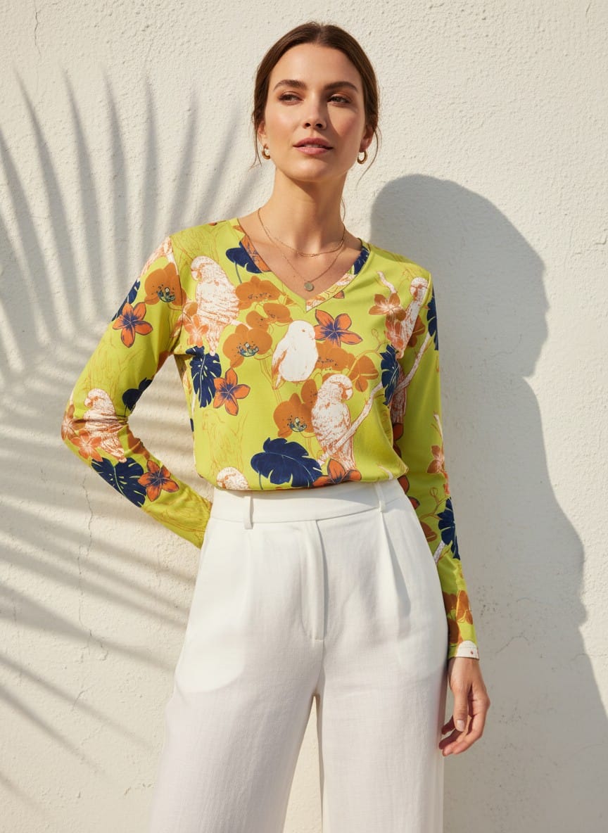 The Everyday V-Neck in Canary Grove
