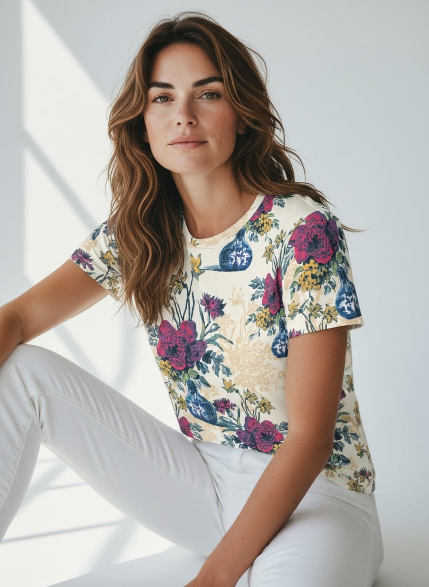 The Everyday Bloom Tee in Villa Bouquet