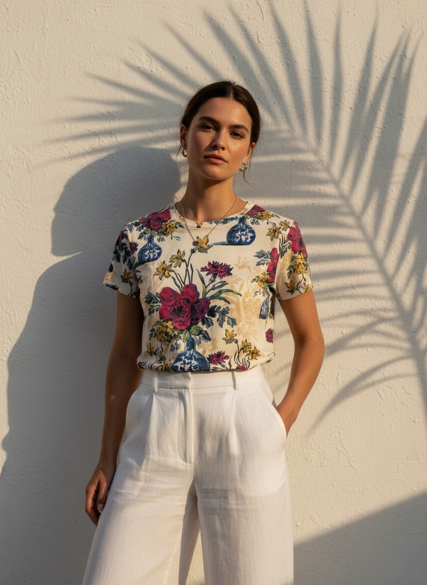 The Everyday Bloom Tee in Villa Bouquet