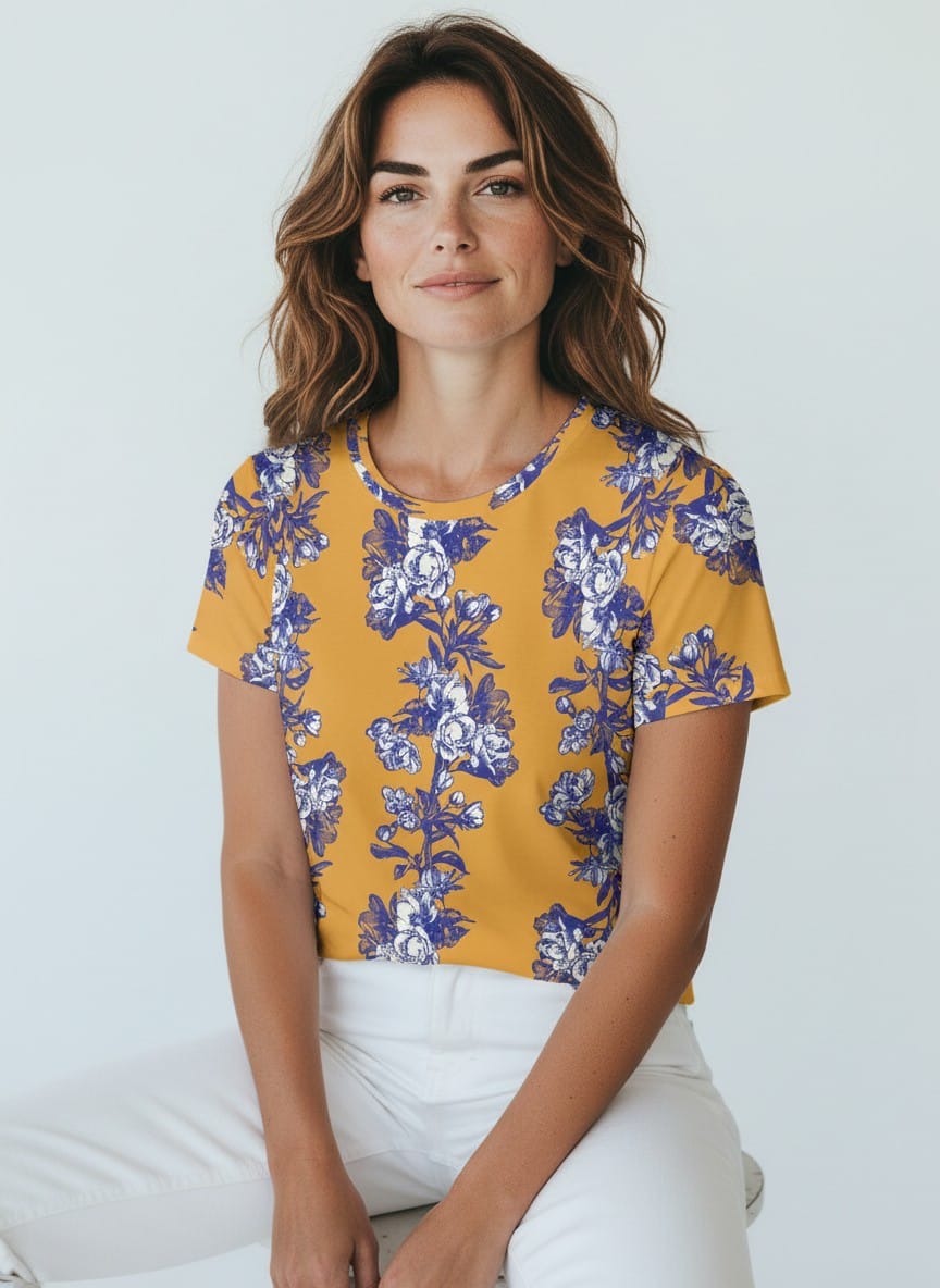 The Everyday Bloom Tee in Marigold Manor