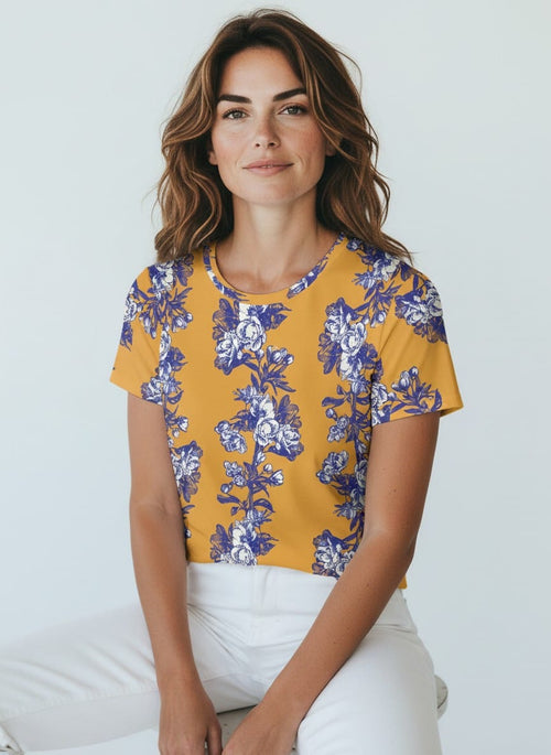 The Everyday Bloom Tee in Marigold Manor