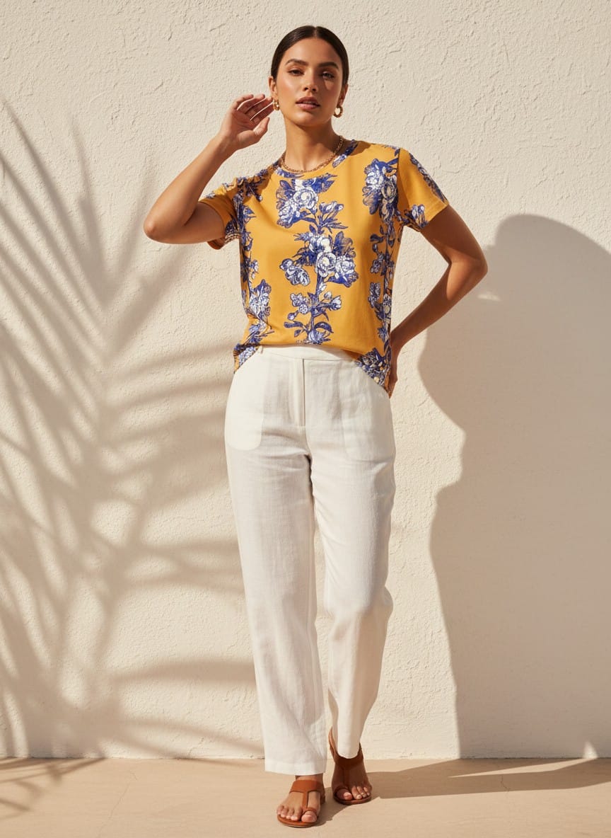 The Everyday Bloom Tee in Marigold Manor