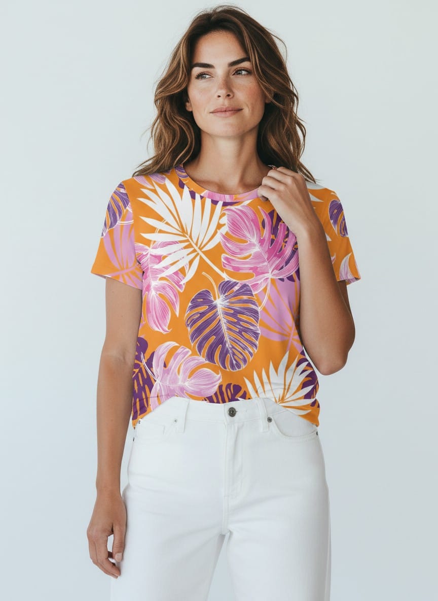 The Everyday Bloom Tee in Papaya Palm