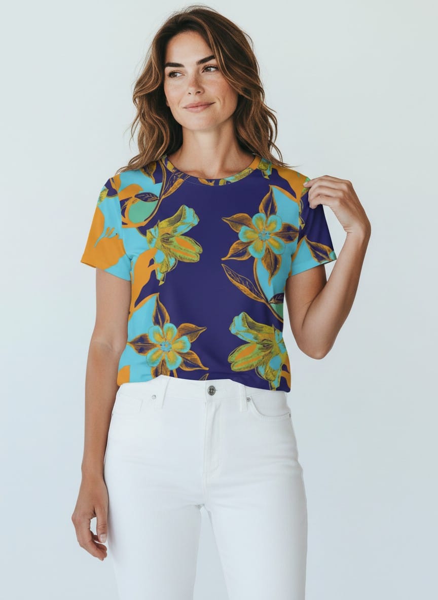 The Everyday Bloom Tee in Azure Solstice