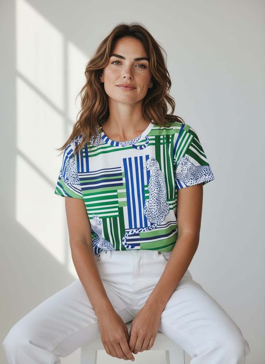 The Everyday Bloom Tee in Verdant Safari