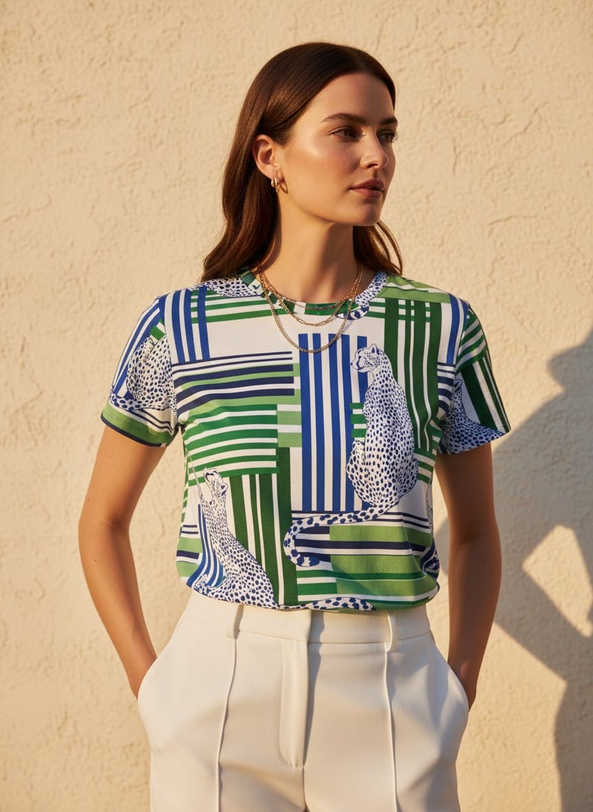 The Everyday Bloom Tee in Verdant Safari