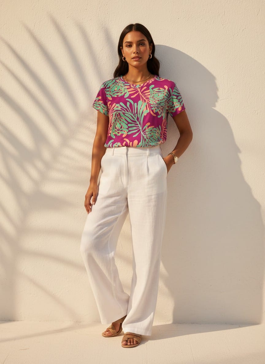 The Everyday Bloom Tee in Paradiso Palm