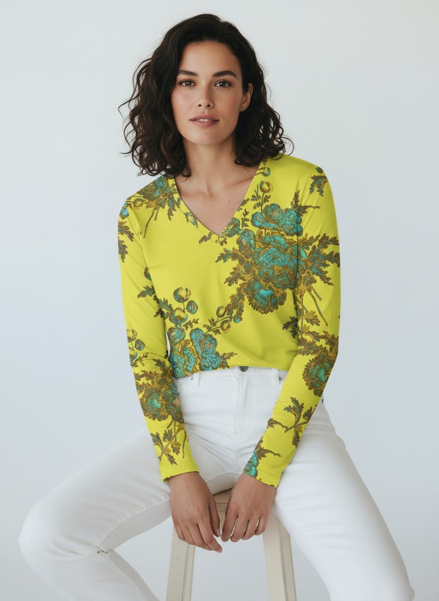 The Everyday V-Neck in Verdant Reverie