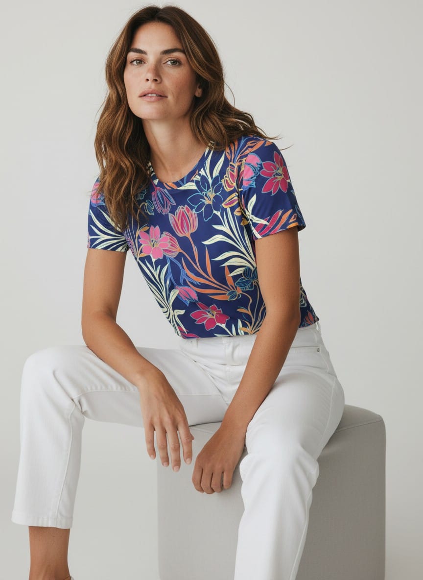 The Everyday Bloom Tee in Twilight Bouquet