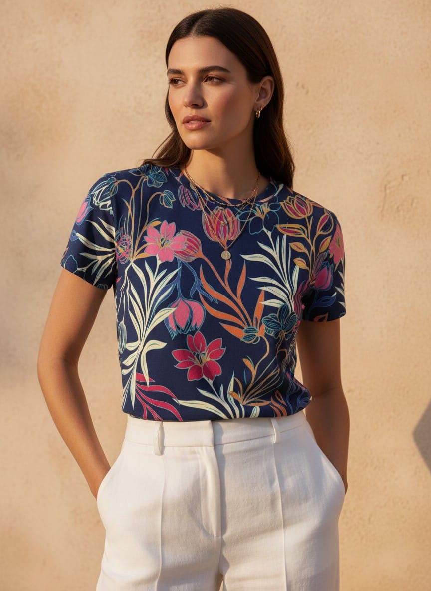 The Everyday Bloom Tee in Twilight Bouquet