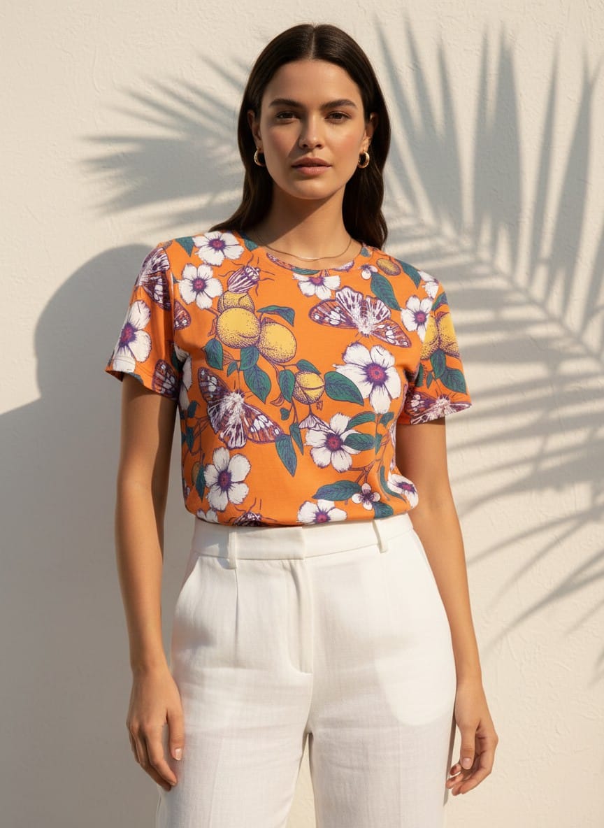 The Everyday Bloom Tee in Citrus Reverie