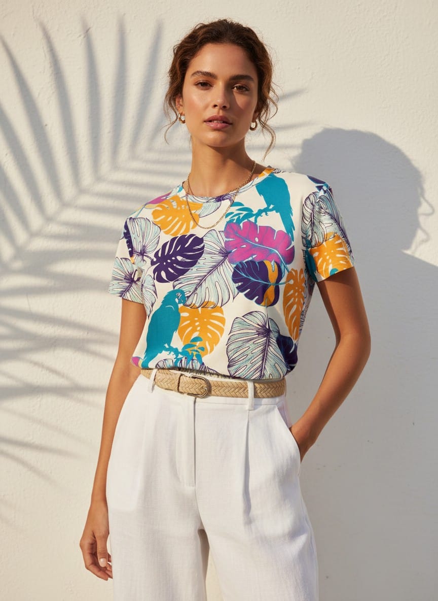 The Everyday Bloom Tee in Island Perch