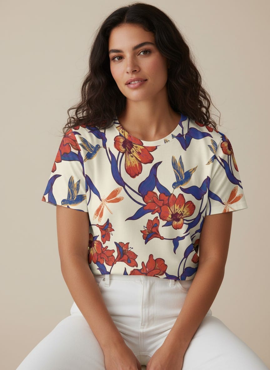 The Everyday Bloom Tee in Songbird Vine