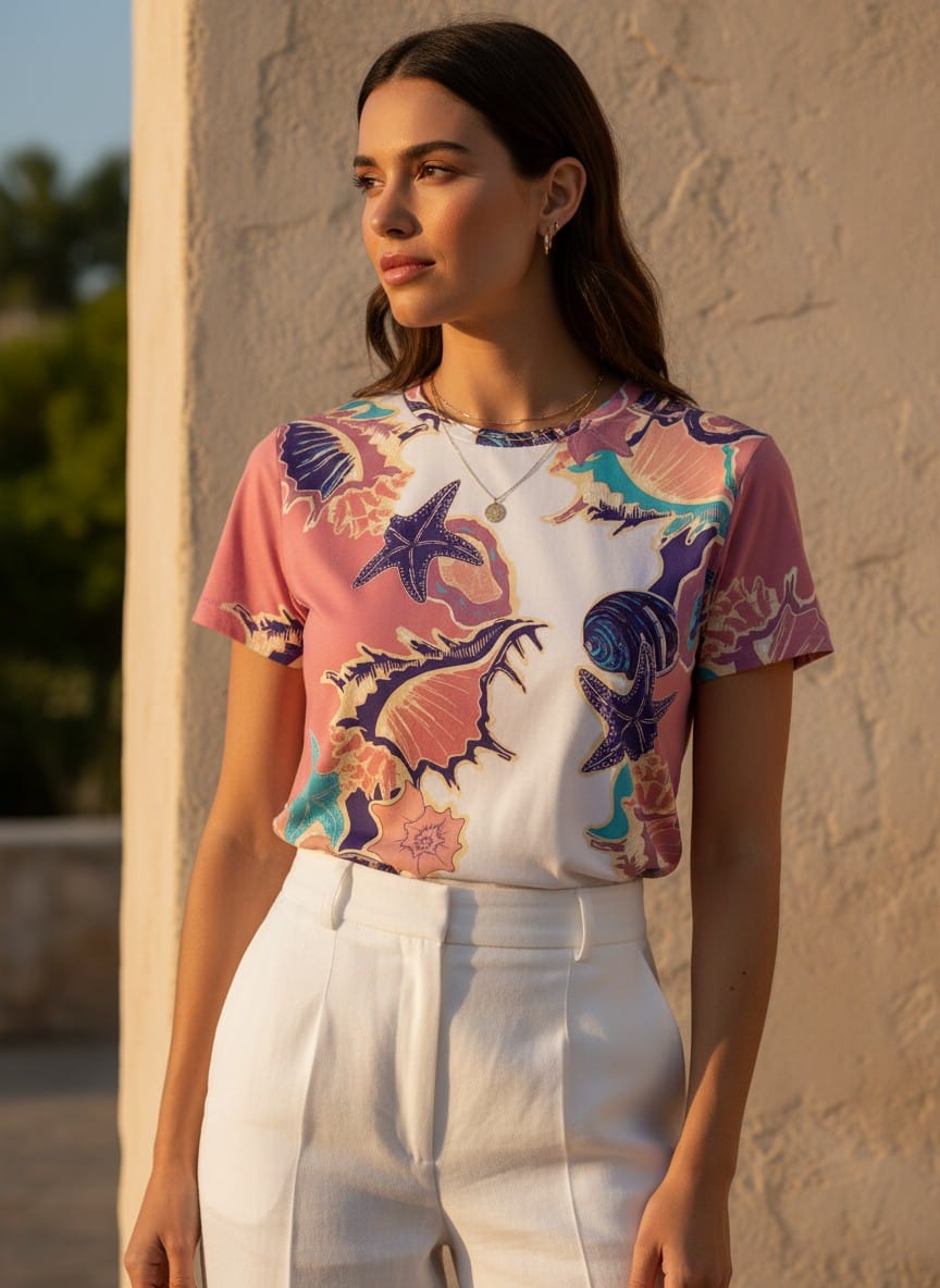 The Everyday Bloom Tee in Seashell Reverie