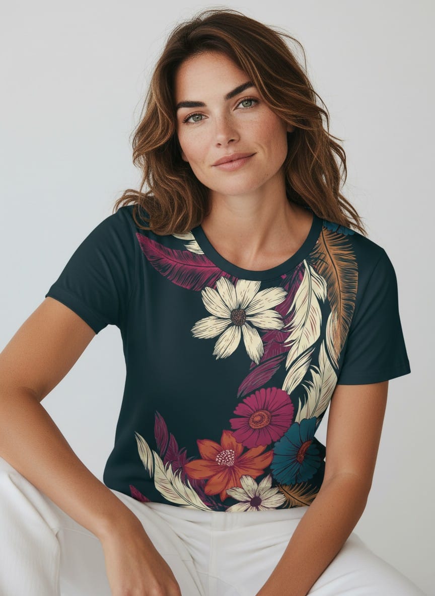 The Everyday Bloom Tee in Twilight Plume