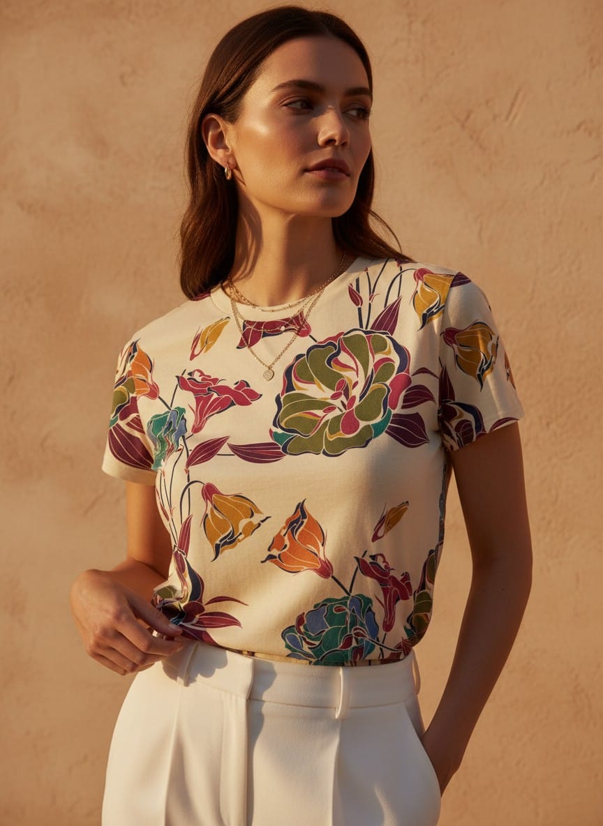 The Everyday Bloom Tee in Woodland Silk