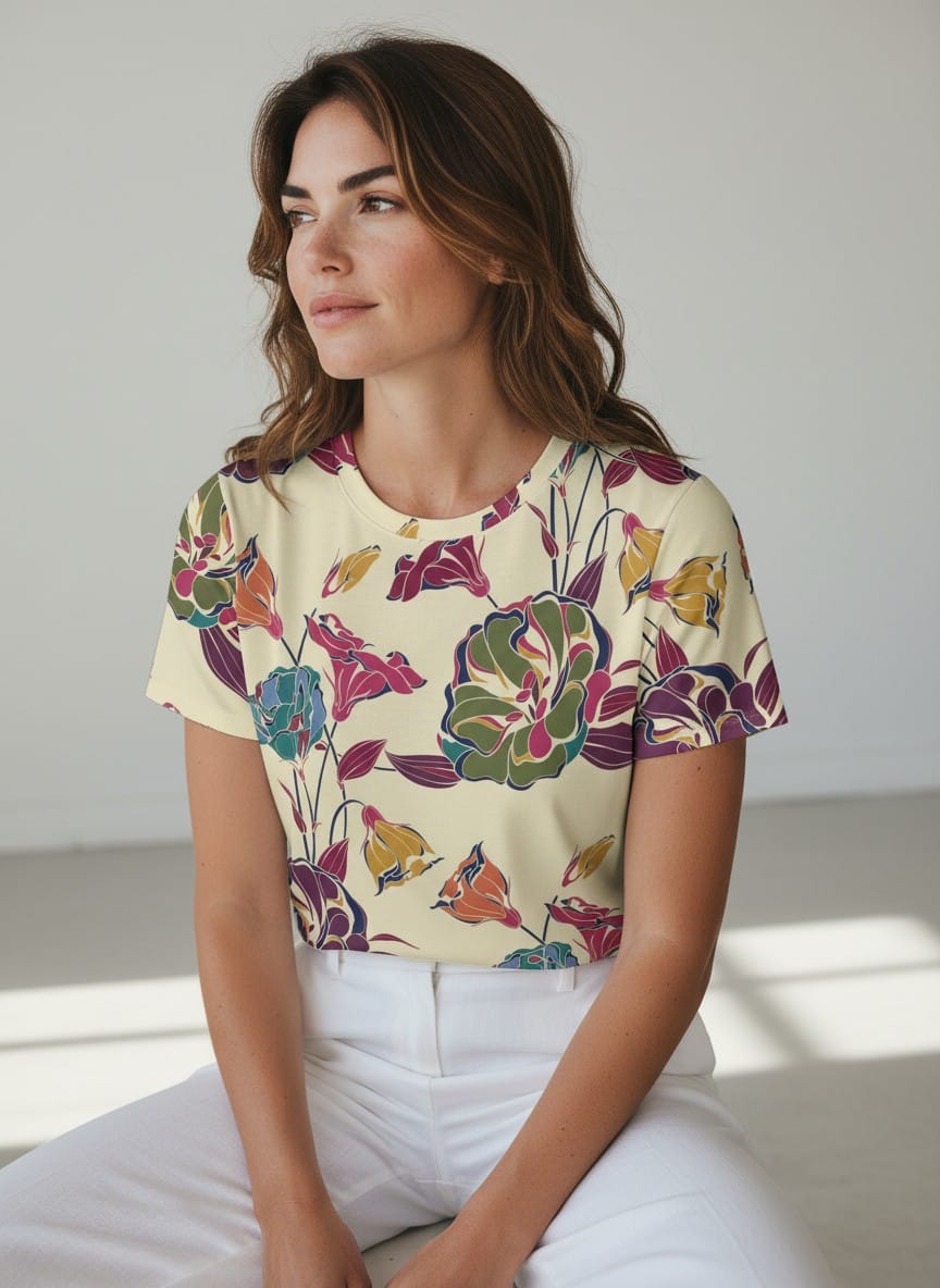 The Everyday Bloom Tee in Woodland Silk