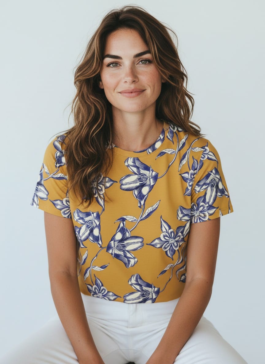 The Everyday Bloom Tee in Gilded Botanical