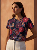 The Everyday Bloom Tee in Midnight Aviary