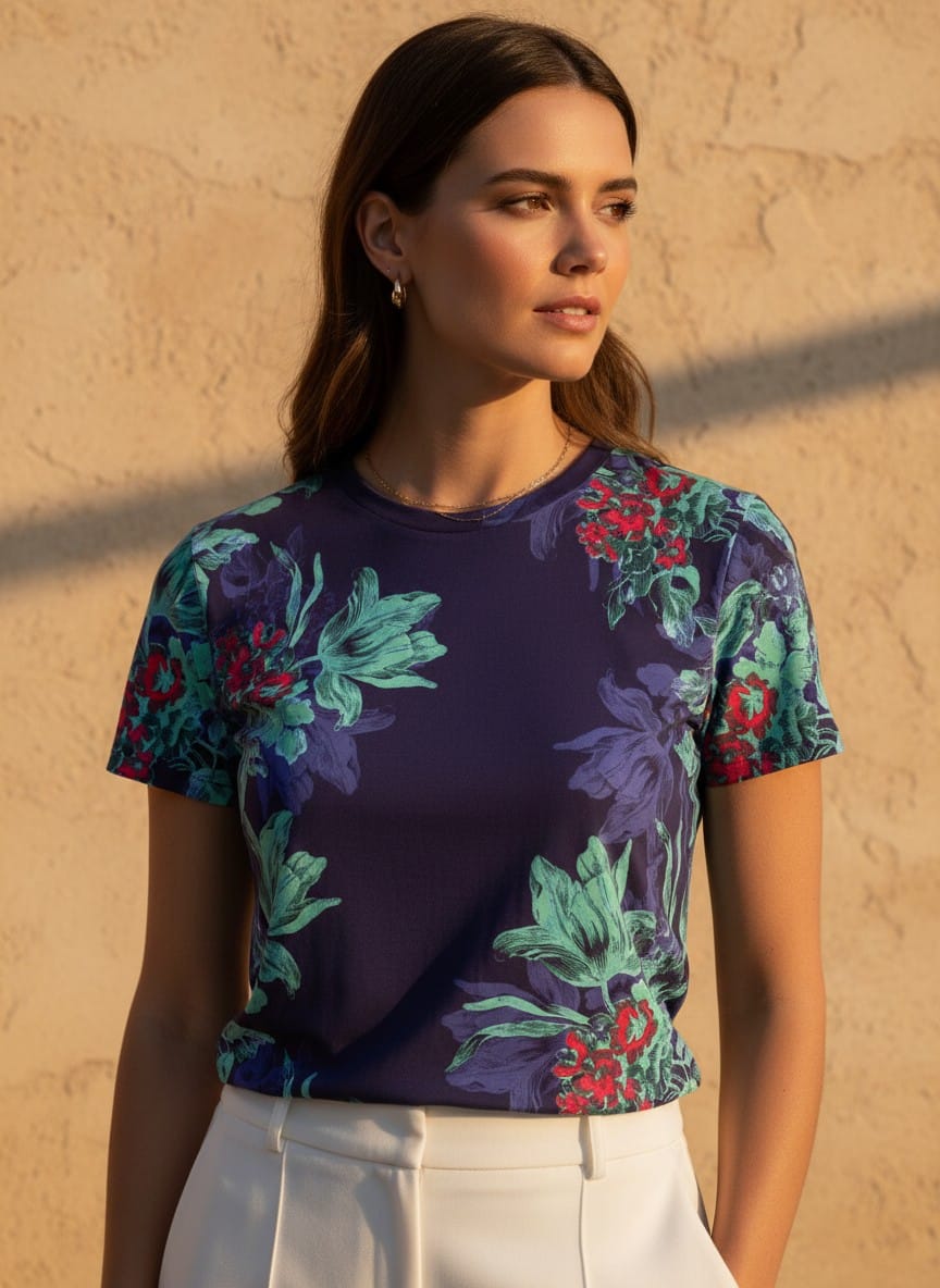The Everyday Bloom Tee in Violet Conservatory