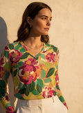 The Everyday V-Neck in Sunstone Peony