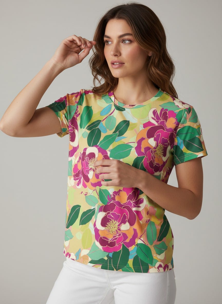 The Everyday Bloom Tee in Sunstone Peony