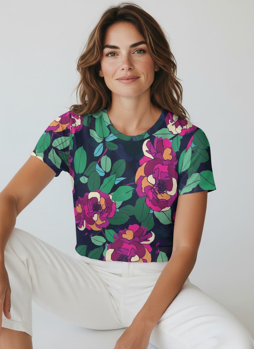 The Everyday Bloom Tee in Jewelbox Peony