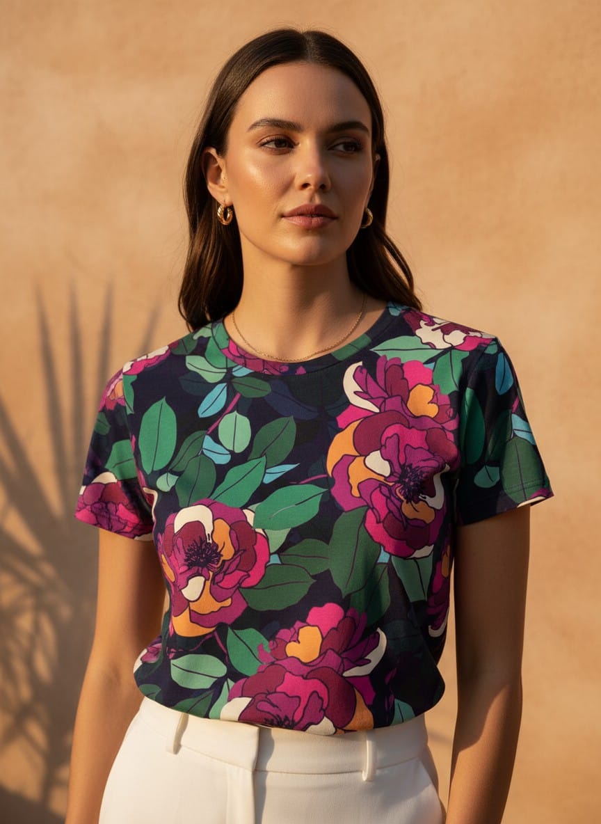 The Everyday Bloom Tee in Jewelbox Peony