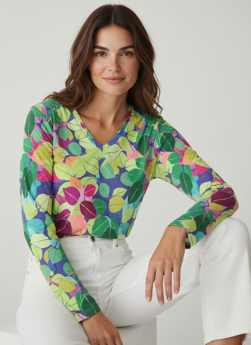 The Everyday V-Neck in Prism Canopy