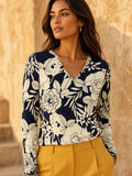 The Everyday V-Neck in Midnight Rosewood