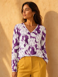 The Everyday V-Neck in Amethyst Etching