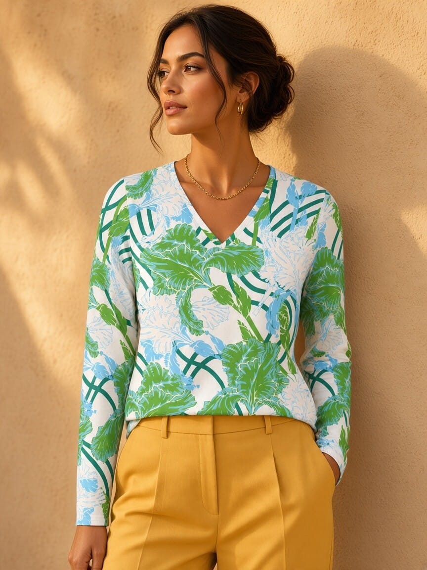 The Everyday V-Neck in Seaside Iris