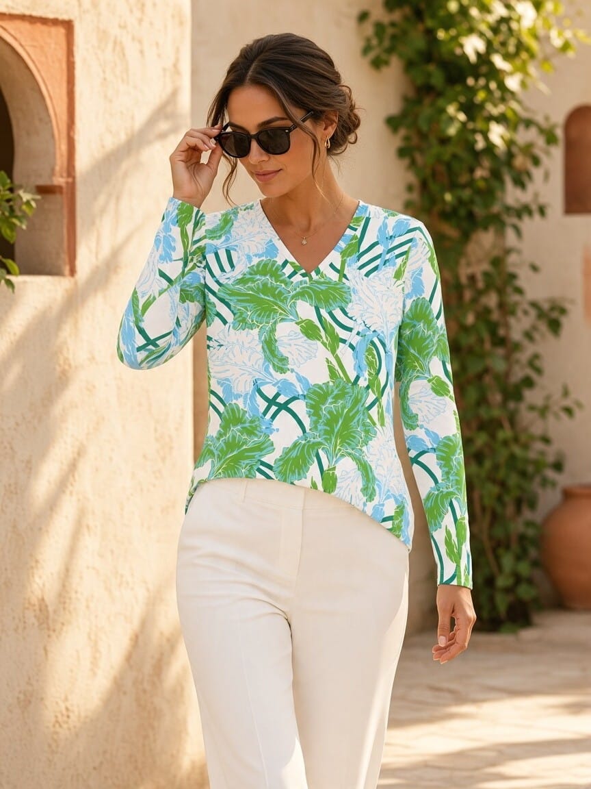 The Everyday V-Neck in Seaside Iris