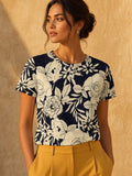 The Everyday Bloom Tee in Midnight Rosewood