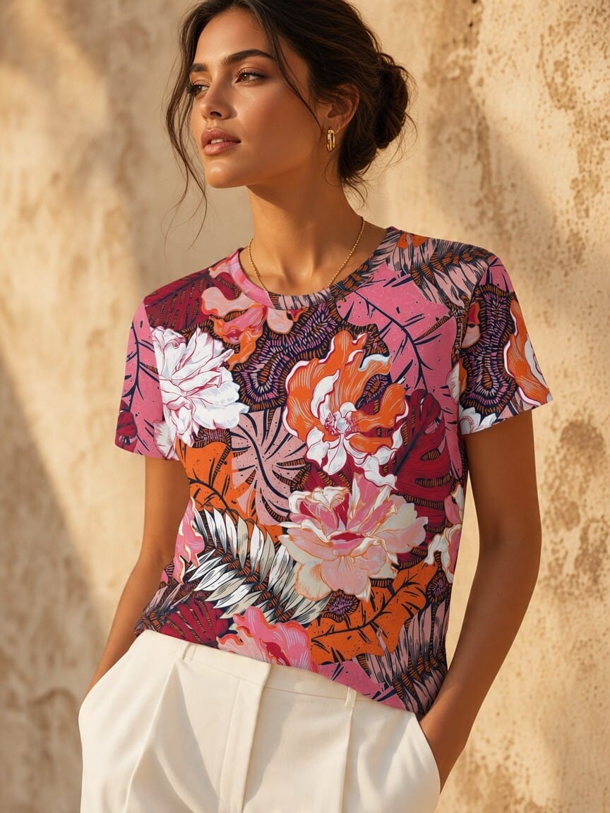 The Everyday Bloom Tee in Sunset Orchid