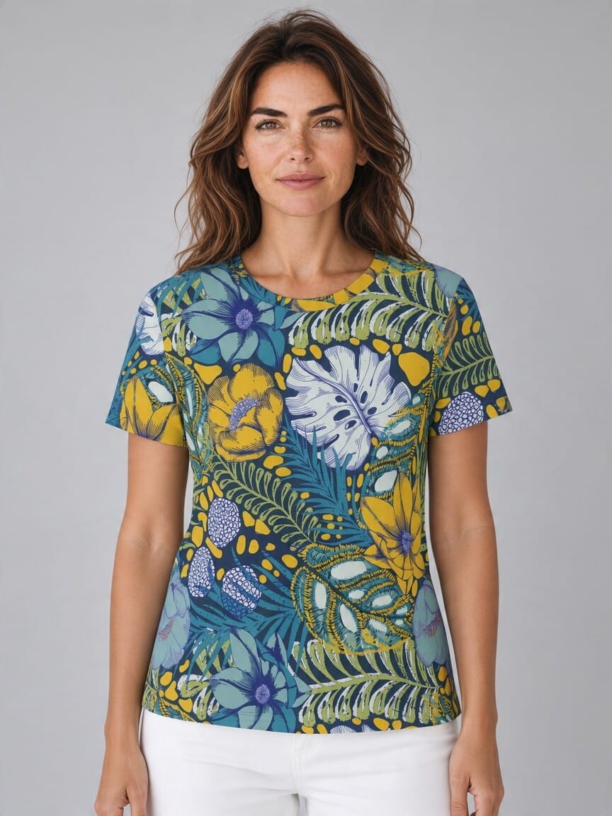 The Everyday Bloom Tee in Golden Tropicana