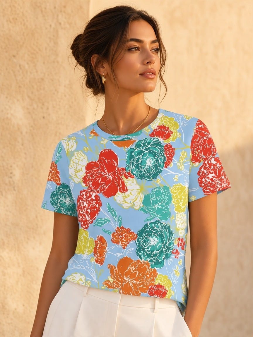 The Everyday Bloom Tee in Citrus Jubilee