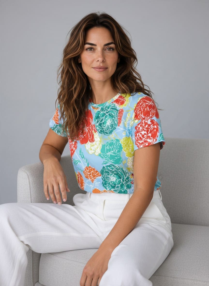 The Everyday Bloom Tee in Citrus Jubilee