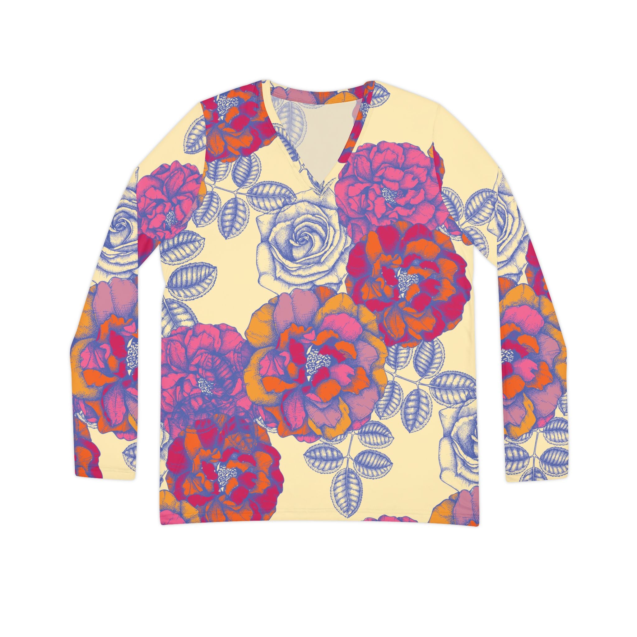 The Everyday V-Neck in Saffron Garden