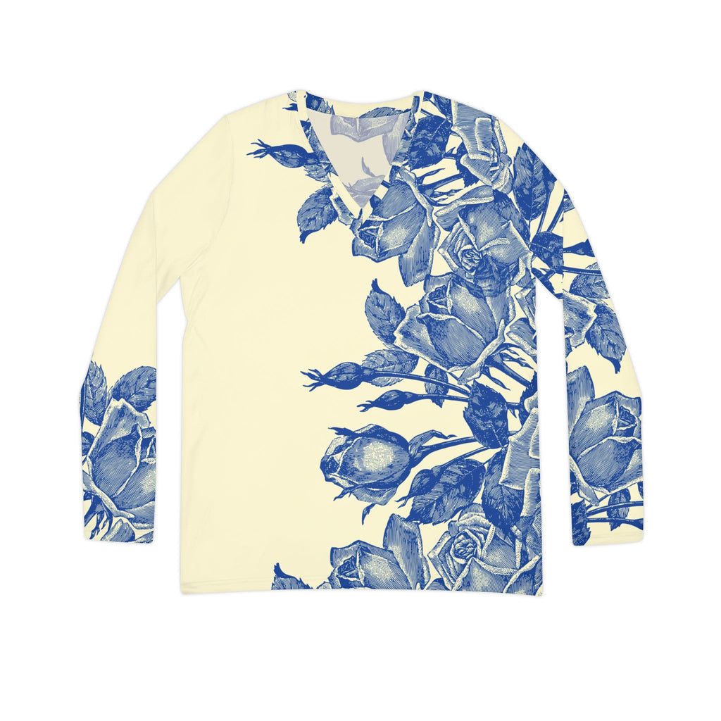 The Everyday V-Neck in Azure Bloom