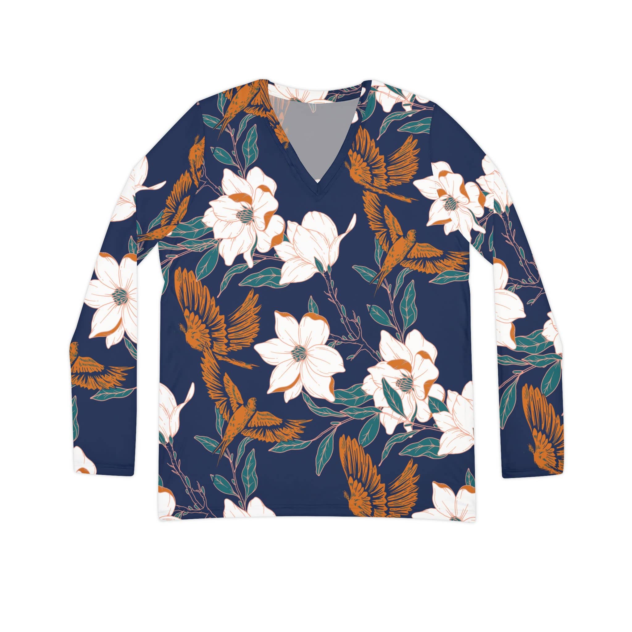 The Everyday V-Neck in Teal Botanica
