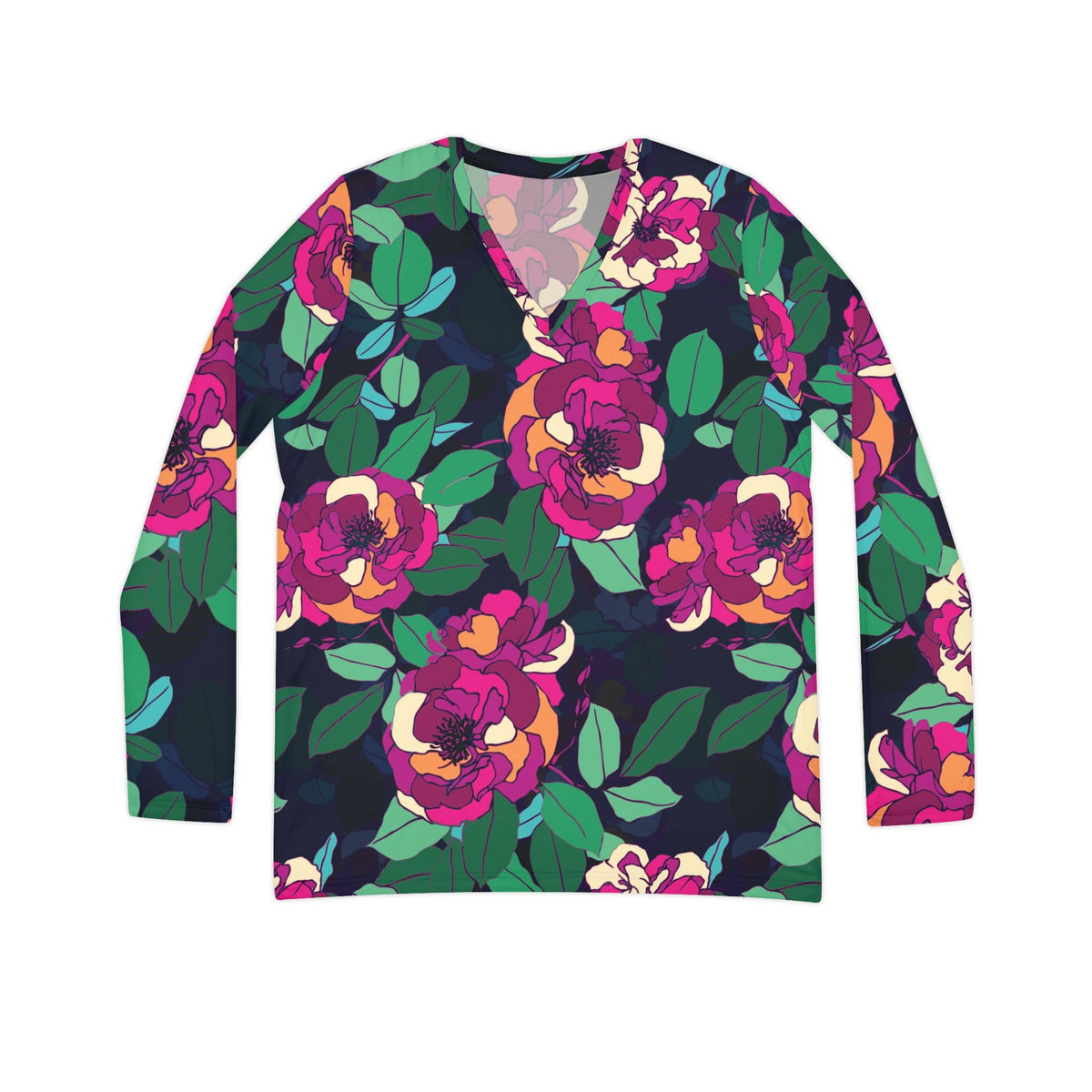 The Everyday V-Neck in Jewelbox Peony
