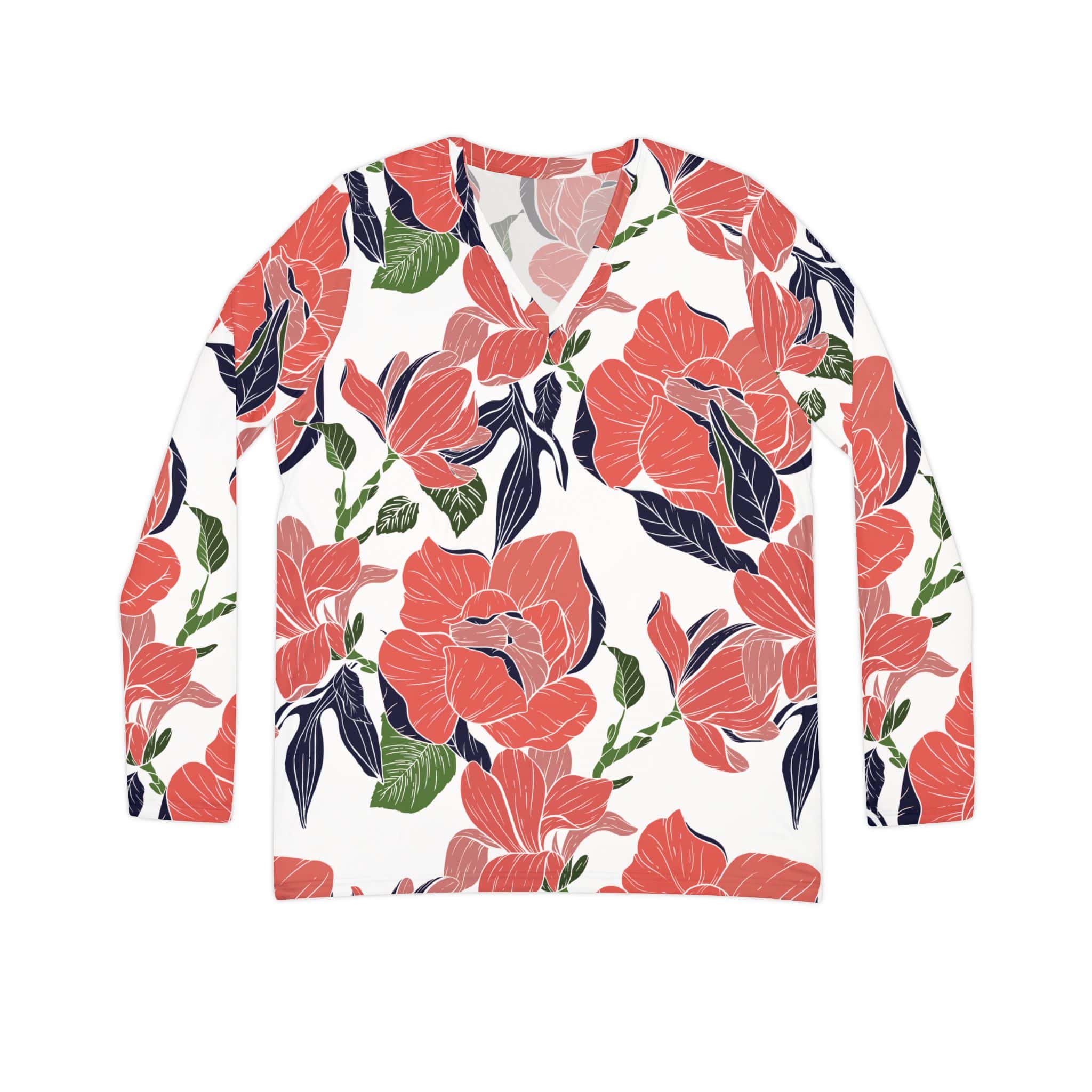 The Everyday V-Neck in Coral Botanica
