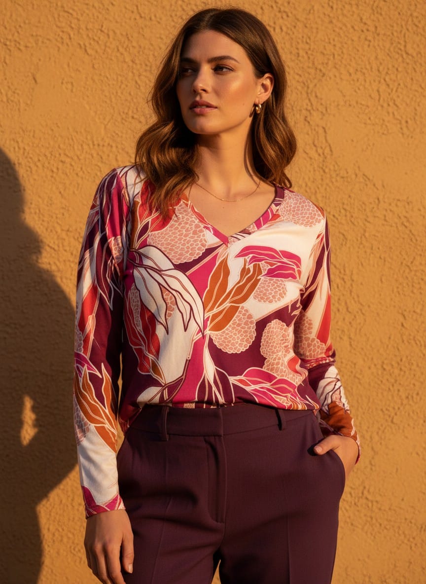 The Everyday V-Neck in Portofino Rouge