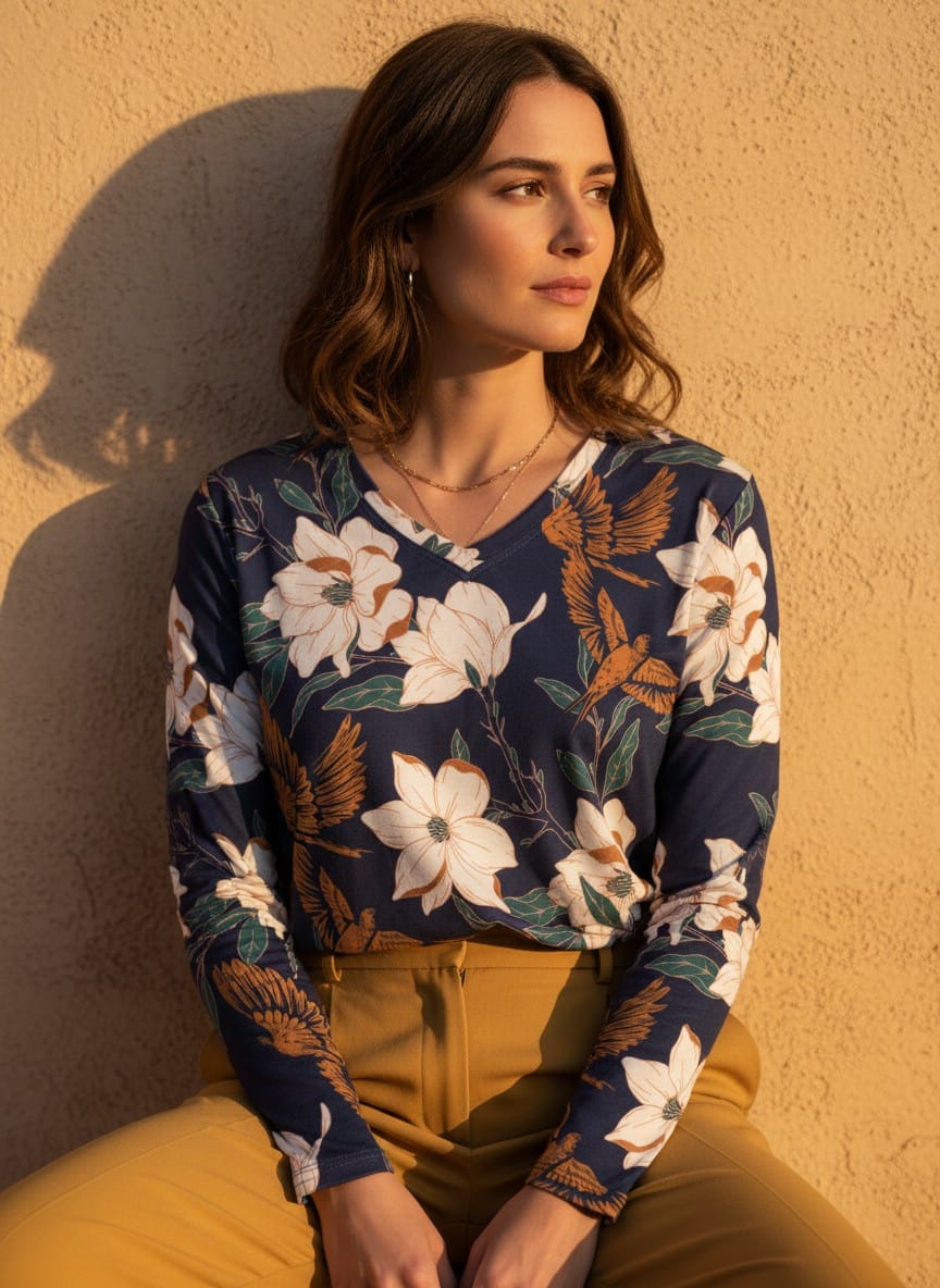 The Everyday V-Neck in Nocturne Flight