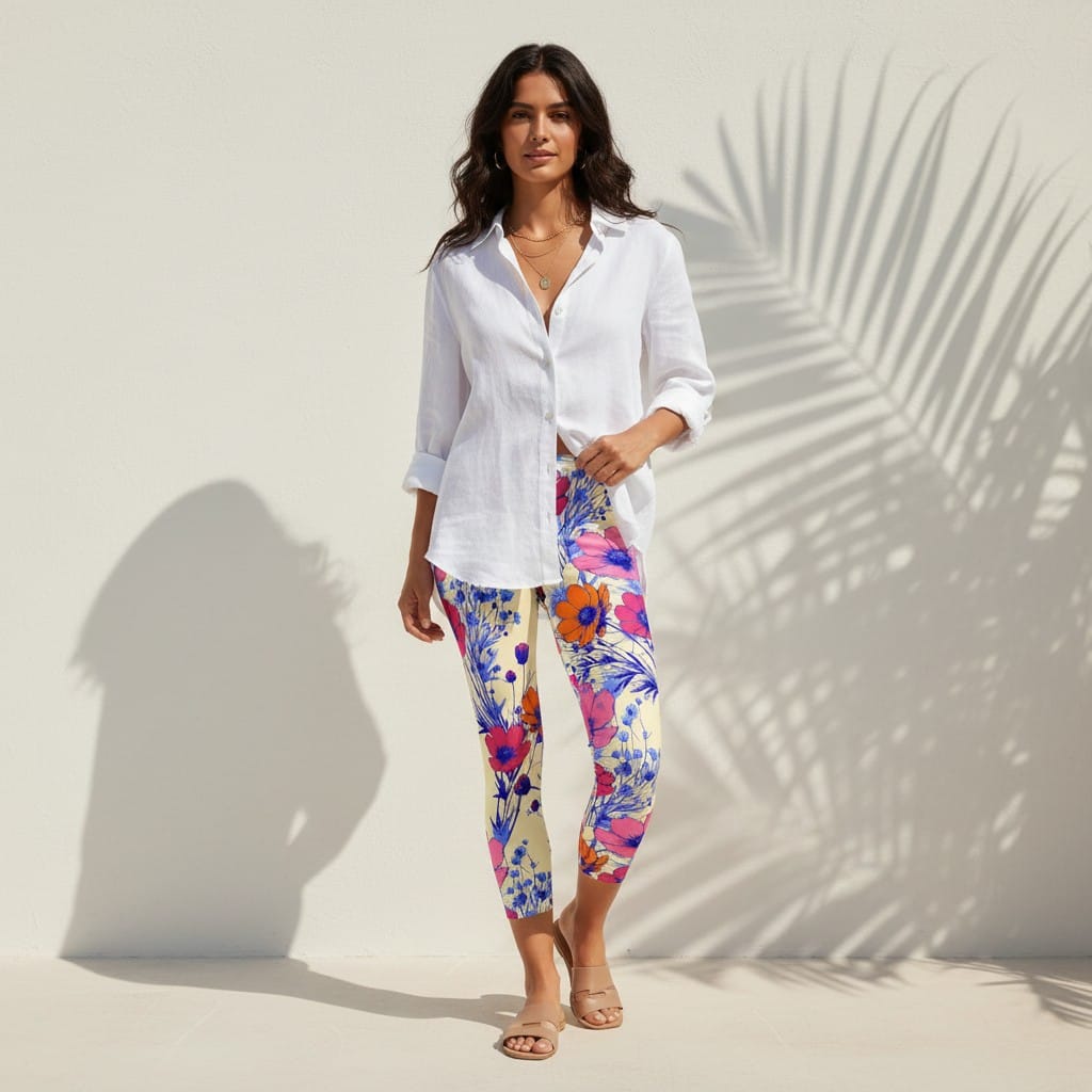 House of Bloom & Thread Compressed The Everyday Capri in Cobalt Bloom